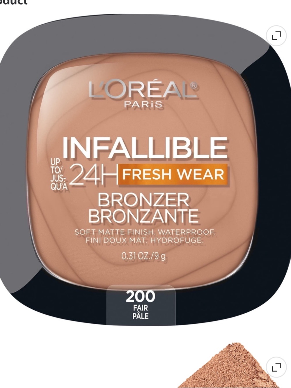 L'Oreal Infallible Fresh Wear Bronzer 24 Hr Fresh Wear- 200 Fair